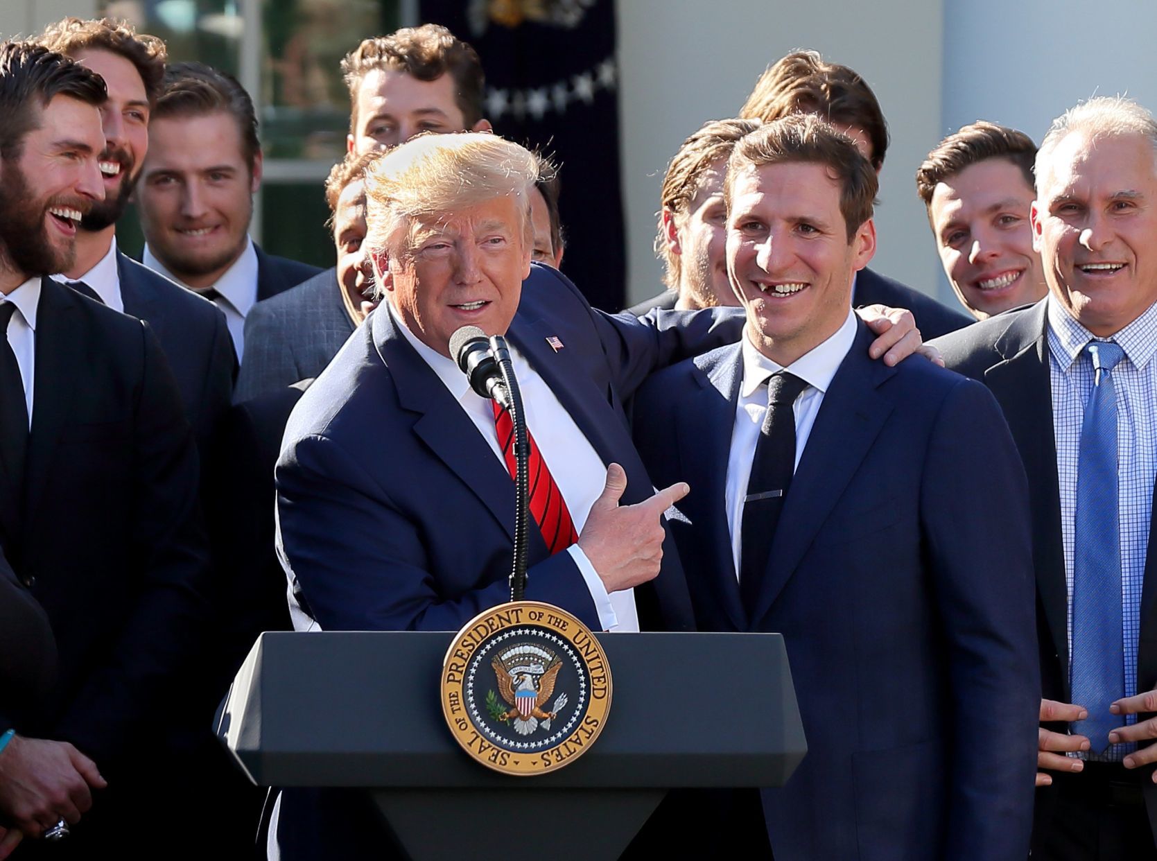 St. Louis Blues visit President Trump at White House with Stanley Cup